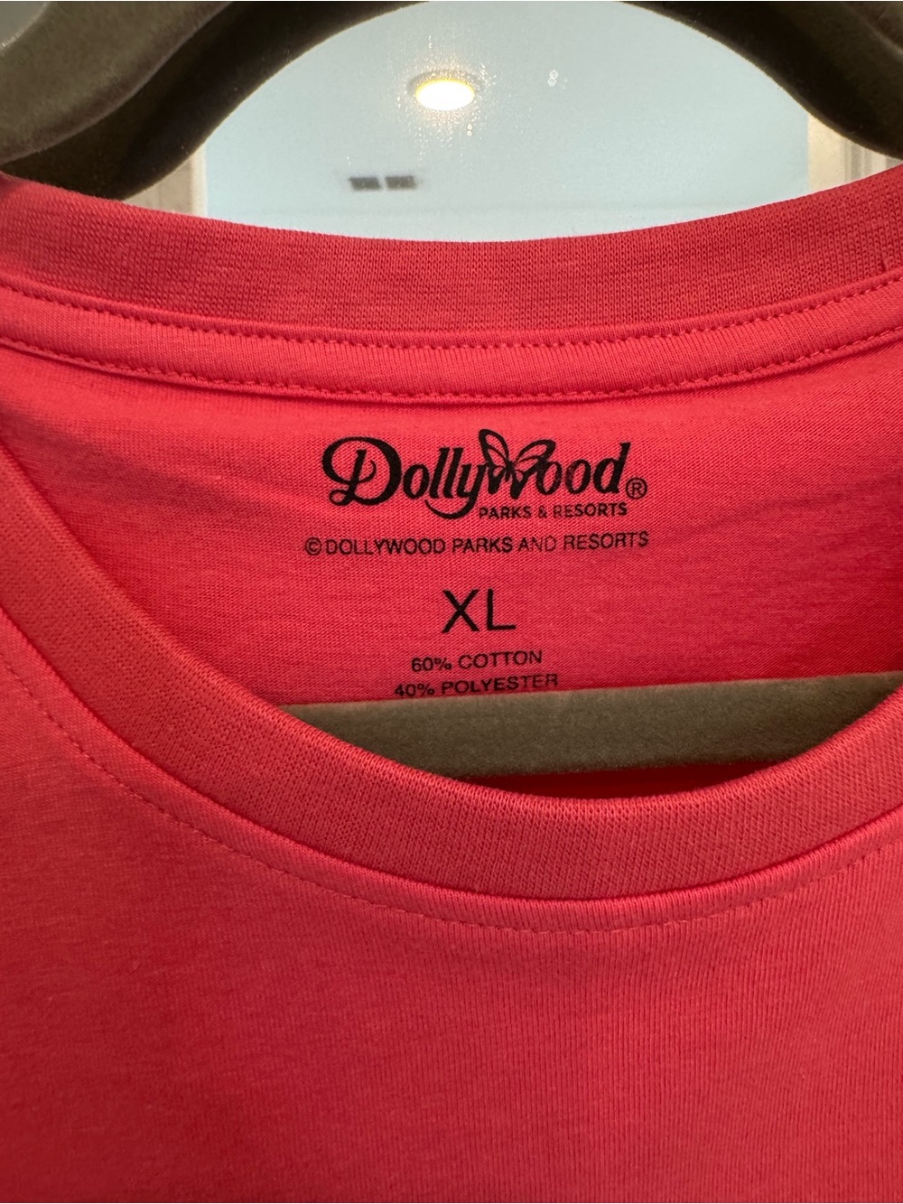 Dolly Coral Red Graphic Short Sleeve Tee - DollyWood NWOT - Picture 3 of 3